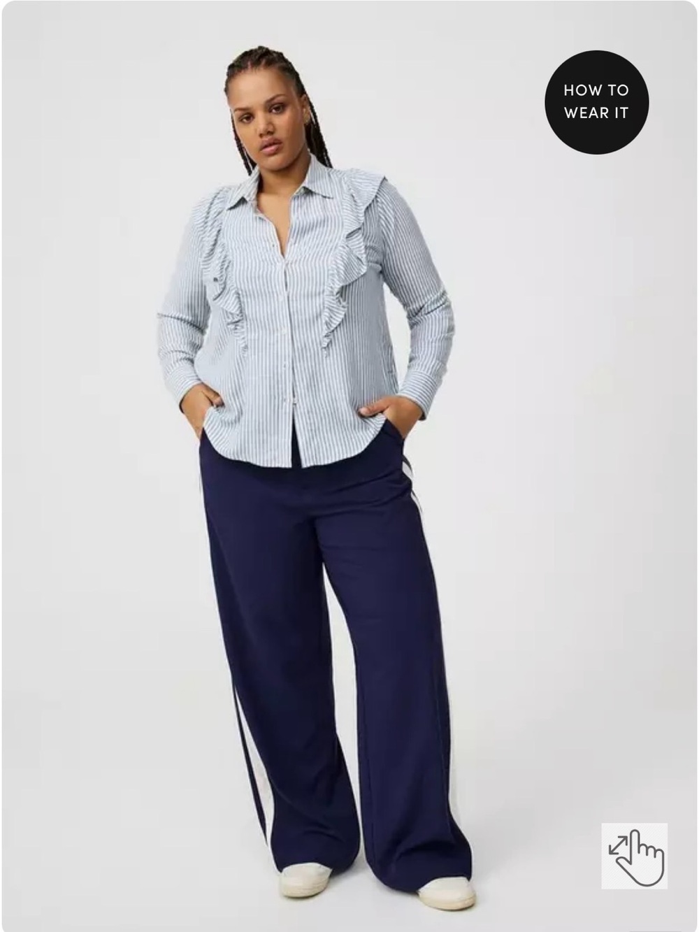 Torrid Ruffle Front Button-Up Shirt - Picture 2 of 4